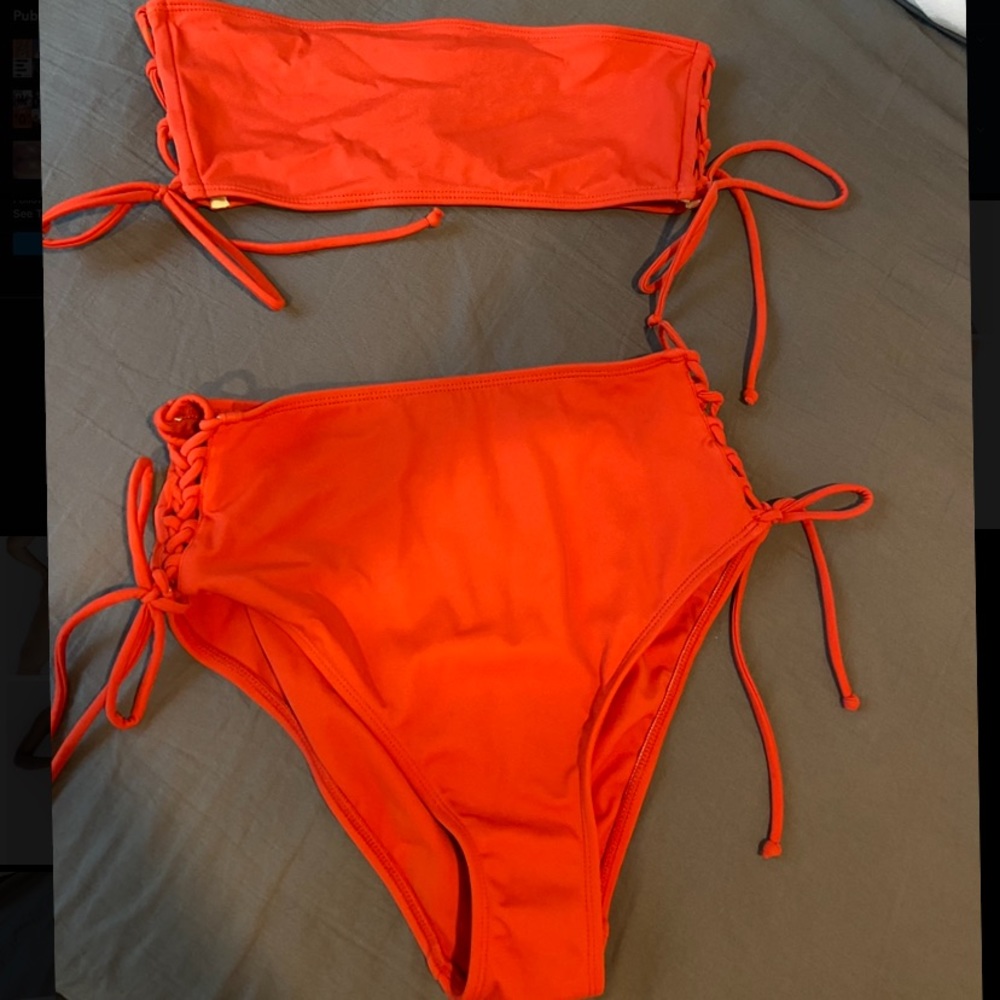 Pacsun orange high waisted bikini